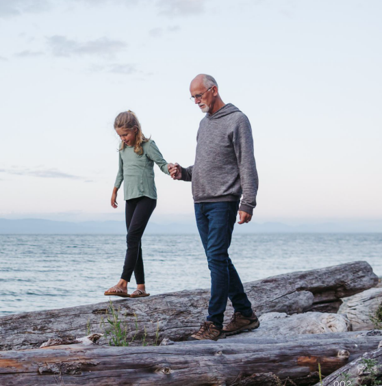 Couple walking together by the water